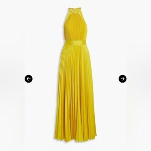 Alycia Pleated Satin Maxi Dress
